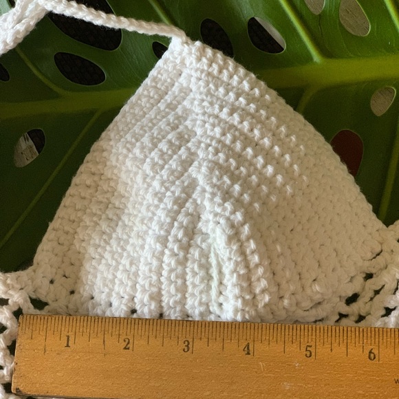 Boho-Chic Angel White Crochet Bikini Top - Picture 3 of 5